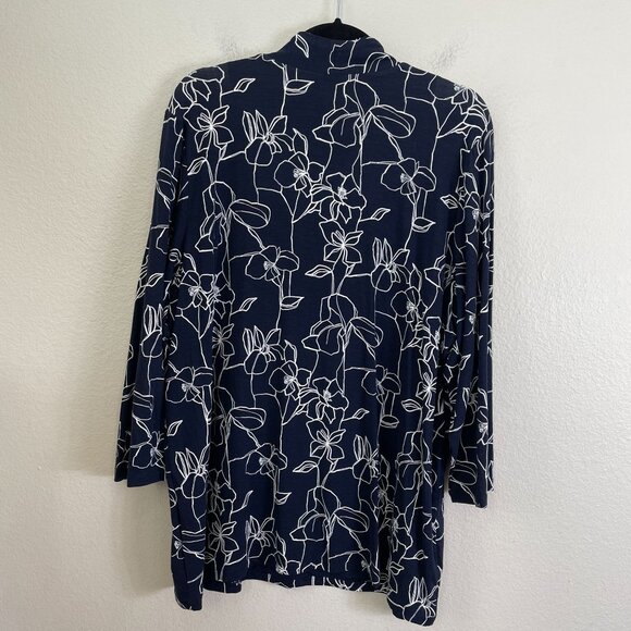 Chicos Womens Plus XXL Touch of Cool Floral 3/4 Sleeve Tee V Neck Shirt Stretch - Picture 9 of 12